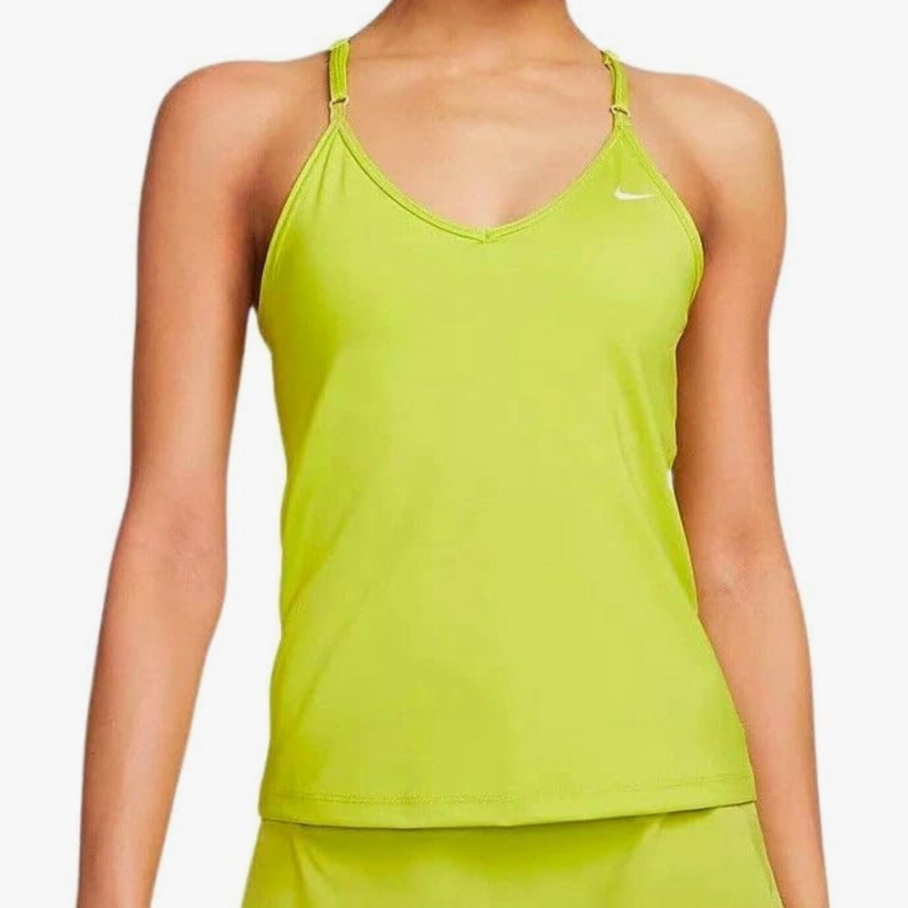 Nike women’s Bright Cactus Dri-Fit Indy Sports Bra Tank - size S Summer Chic Gym